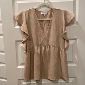 Gilli Tan Babydoll Blouse